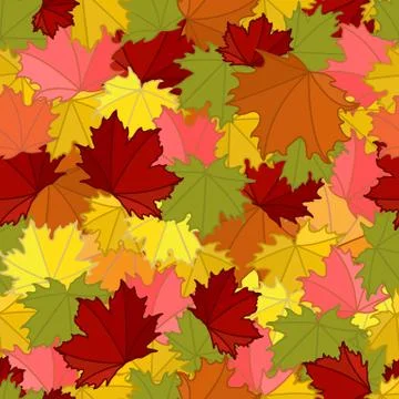Cute autumn pattern with maple leaves. イラスト素材