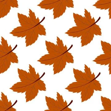 A cute autumn seamless pattern with berries and autumn leaves. This pattern i Stock Illustration