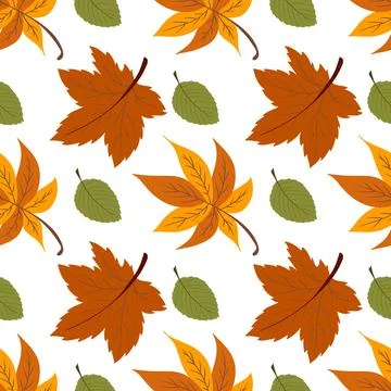 A cute autumn seamless pattern with berries and autumn leaves. This pattern i Illustrazione stock