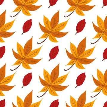 A cute autumn seamless pattern with berries. Autumn forest, leaves. Pattern f Illustrazione stock