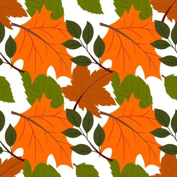 Cute autumn seamless pattern. Fairytale tree leaves. Wallpaper for your creat Stockillustratie