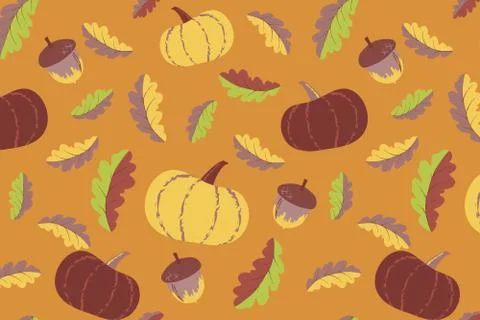Cute autumn seamless pattern Stock Illustration