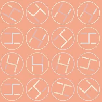 Cute autumn seamless pattern in peach color Stock Illustration