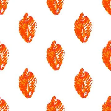 Cute autumn seamless pattern. Texture of orange autumn leaves. Print for clot Stock Illustration