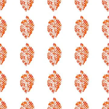 Cute autumn seamless pattern. Texture of orange autumn leaves. Print for clot Illustrazione stock