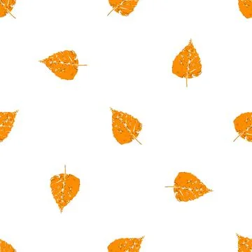 Cute autumn seamless pattern. Texture of orange autumn leaves. Print for clot Stock Illustration