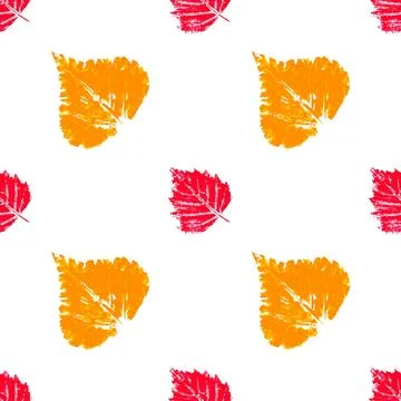 Cute autumn seamless pattern. Texture of red autumn leaves. Print for cloth d イラスト素材
