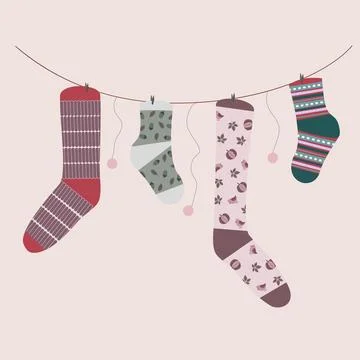 Cute autumn socks Stockillustratie
