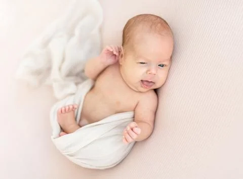 Cute awake newborn Stock Photos