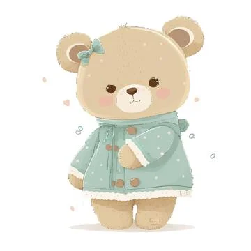Cute baby bear vector illustration for girl design Illustrazione stock