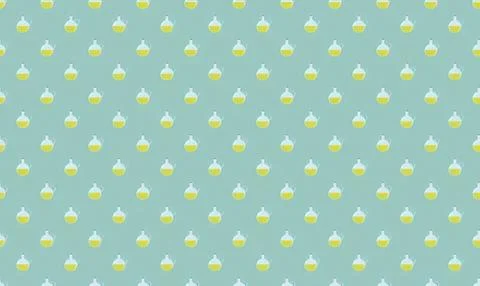Cute baby bottles pattern on blue background Stock Illustration