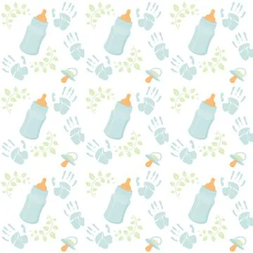 Cute baby boy seamless pattern for textile, print, greeting cards, wrapping Stock Illustration