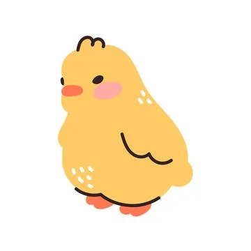 Cute baby chickens set easter design yellow cartoon chicks. Vector illustration Stock Illustration