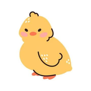 Cute baby chickens set easter design yellow cartoon chicks. Vector illustration Stock Illustration