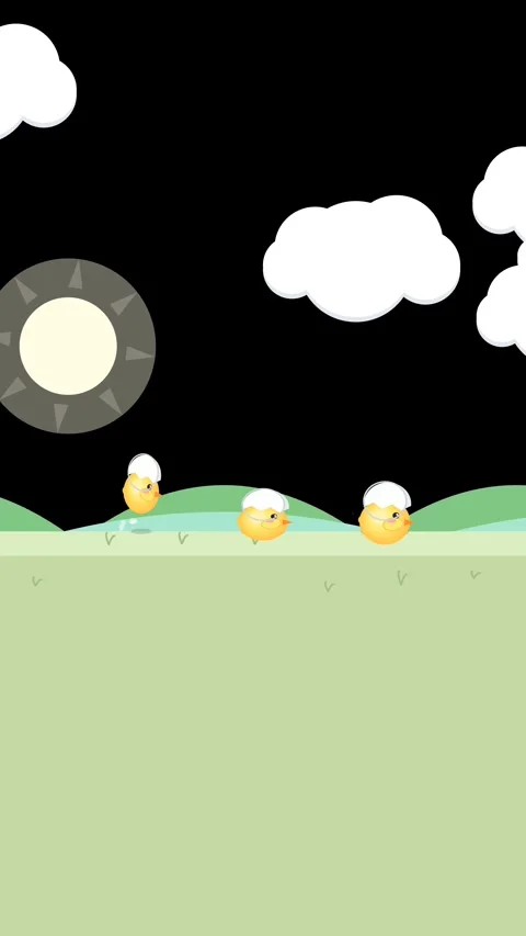 Cute Baby Chicks Marching in Eggshells Loop Stock Footage 331783675
