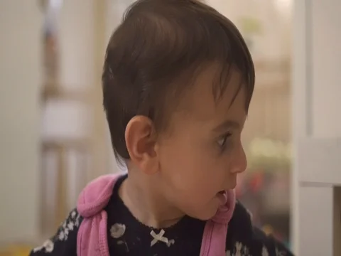 Cute baby Close-Up Stock Footage 82430287