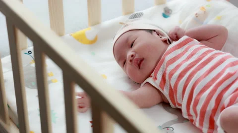 Cute Baby in Cot Video stock 239285881