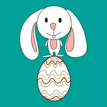 Cute baby easter bunny Stockillustratie