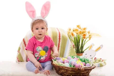 Cute baby Easter Stock Photos