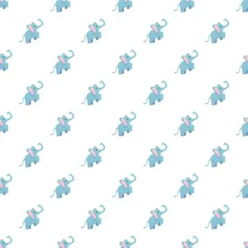 Cute baby elephant seamless pattern background for kids Stock Illustration