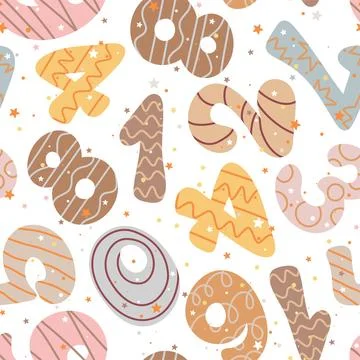 Cute baby figures seamless pattern Stock Illustration