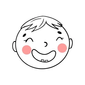 Cute baby first tooth vector icon. Funny smiling little face first tooth. Lit Stock Illustration