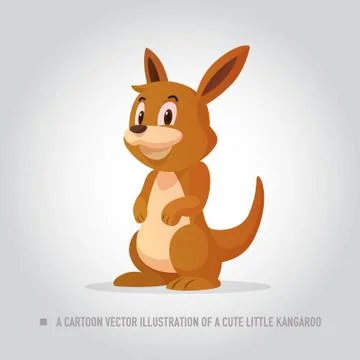 A cute baby kangaroo Stock Illustration