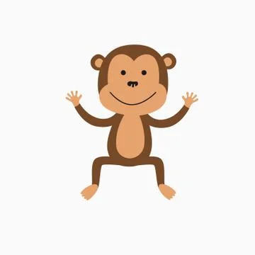 Cute baby monkey Stock Illustration