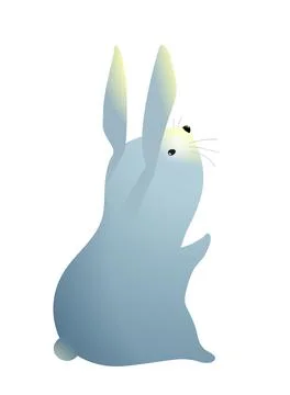 Cute Baby Rabbit or Bunny Looks Up Stock Illustration