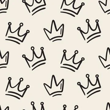 Cute baby Seamless pattern with crowns Illustrazione stock