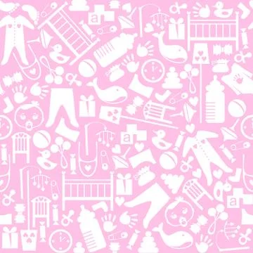 Cute baby seamless pattern. Endless texture Stock Illustration
