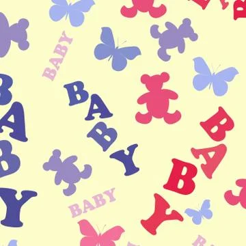 Cute Baby seamless pattern Stock Illustration