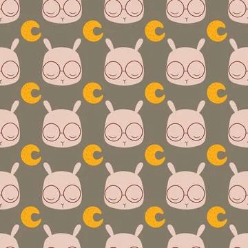 Cute baby seamless pattern for nursery arrangement. Vector illustration. イラスト素材