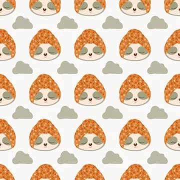 Cute baby seamless pattern for nursery arrangement. Vector illustration. イラスト素材
