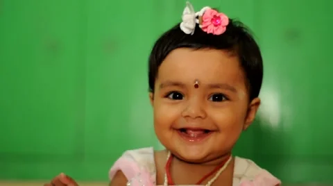 Cute baby smiling Stock Footage 40043967