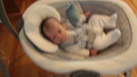 Cute Baby in Swing Stock Footage 90966044