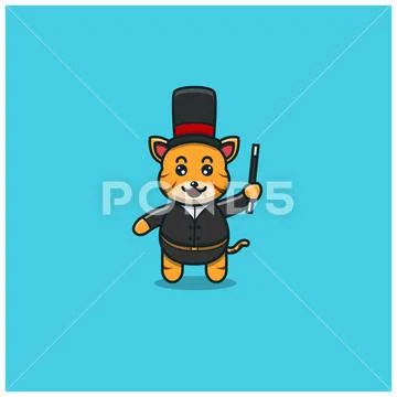 Corporate tiger mascot character design Royalty Free Vector