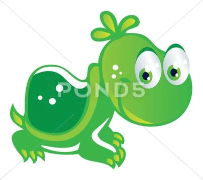Cute baby turtle cartoon Stock Illustration