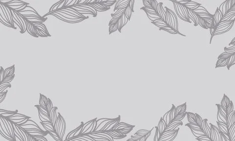 Cute background with feathers. card design with border in bohemian style. Stock Illustration