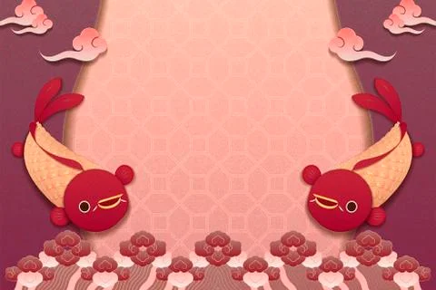 Cute background with fish 스톡 일러스트