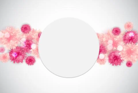 Cute Background with Frame and Flowers.  Illustration Stock Illustration