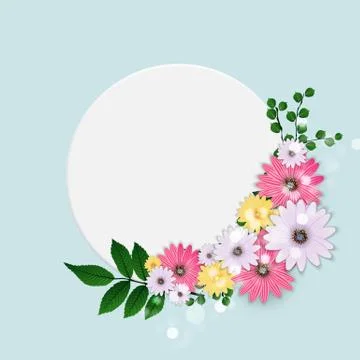Cute Background with Frame and Flowers.  Illustration Stock Illustration