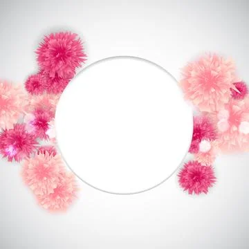 Cute Background with Frame and Flowers Collection Set. Vector Illustration EP Stock-Illustration