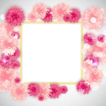 Cute Background with Frame and Flowers Collection Set. Vector Illustration EP Stock-Illustration