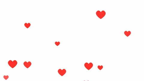 Cute background for holidays cards flat hearts on white Stock-Footage 263229535