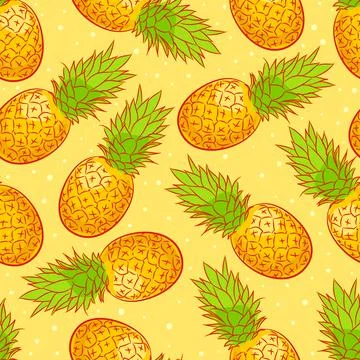 Cute background with pineapple Stock Illustration