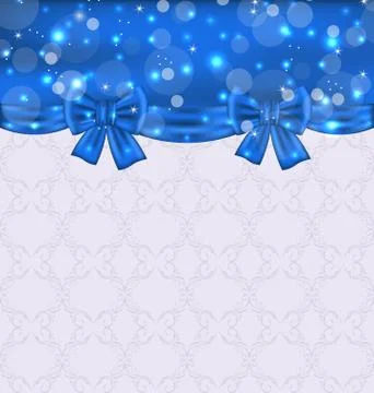 Cute background with ribbon bows Stock Illustration