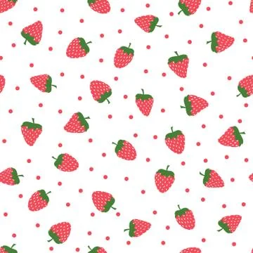 Cute background with strawberries Stock Illustration