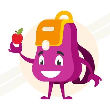 Cute-backpack-character Stock Illustration