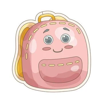 Cute backpack sticker Stock Illustration